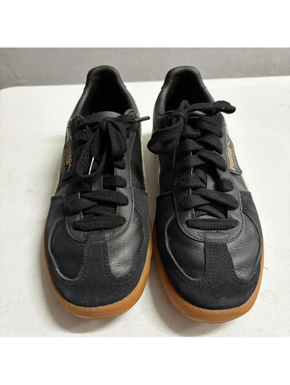 Puma Palermo Lth Black Feather Gray Gum Mens Size 10 Leather Sneakers 396464-03